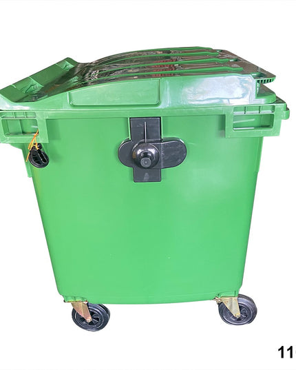 CONTENEDOR DE BASURA CON RUEDAS VERDE 1100 L (Modelo:AE-1100V)