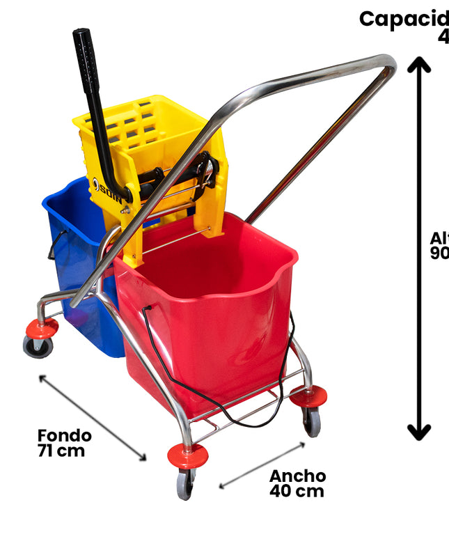 CARRO ESTRUJADOR DE 40L DOBLE SOIN (Modelo: AF-40BC)