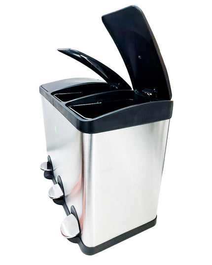 BASURERO TRIPLE ACERO INOX SOIN 15L X 3 (Modelo: BIN-15X3)