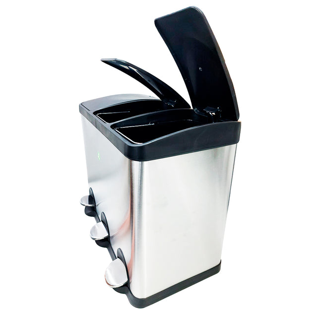 BASURERO TRIPLE ACERO INOX SOIN 15L X 3 (Modelo: BIN-15X3)