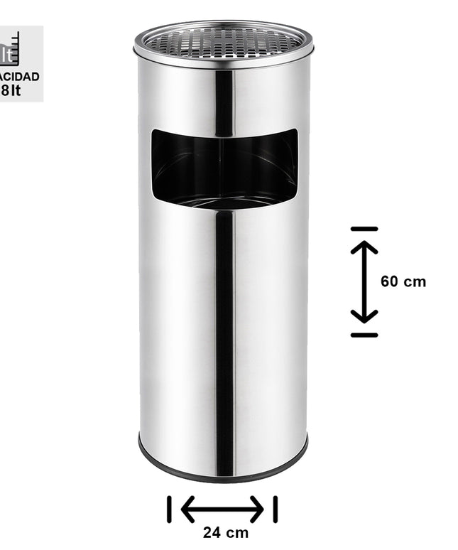 BASURERO CENICERO ACERO INOX SOIN 18LTS  (Modelo: BIN-CEN)