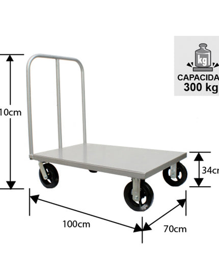 CARRO PLANO ACERO 100 X 70 (Modelo: FA-520)