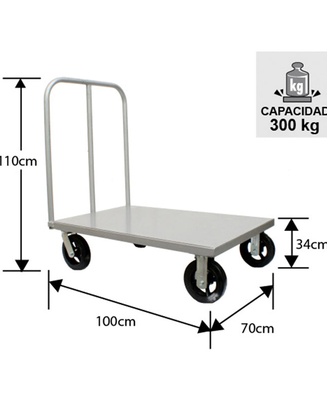 CARRO PLANO ACERO 100 X 70 (Modelo: FA-520)