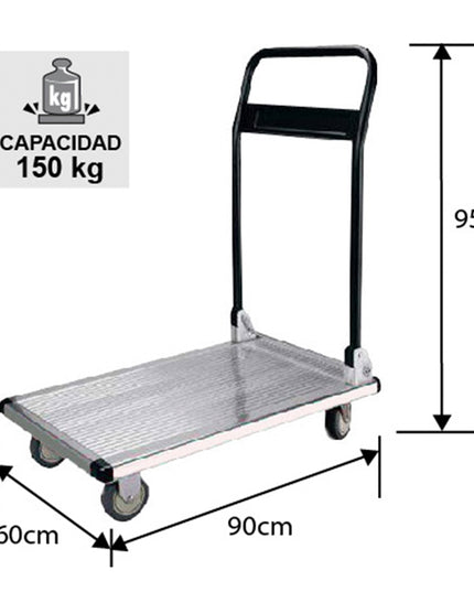 CARRO ALUM. MANGO ABAT. P. 150 KG.  (Modelo: FW-90)