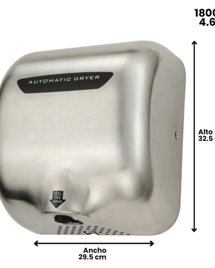 SECADOR DE MANOS ACERO INOX 1800W - 220V (Modelo: K2008)