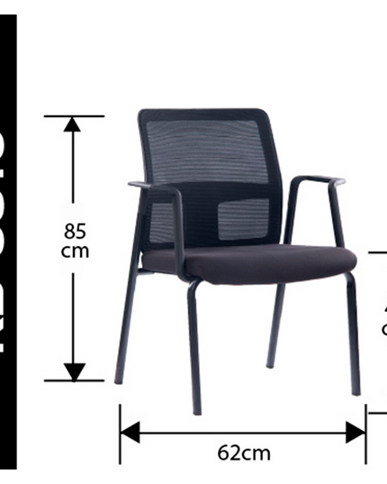 SILLA VISITA OFICINA BASE METÁLICA (Modelo: KB-5816)
