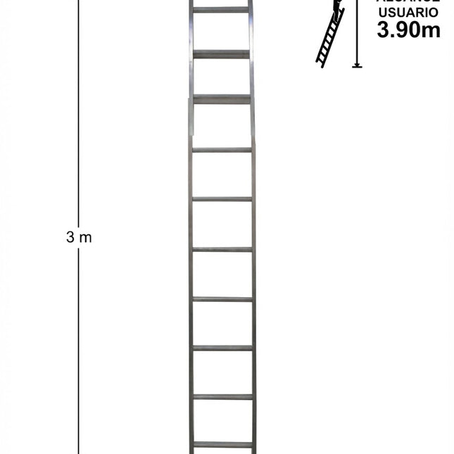 ESCALERA ALUMINIO RECTA SIMPLE 3.05 M. (Modelo: 440-10)