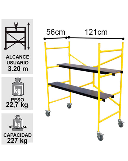 ANDAMIO ACERO PLEGABLE MINI 227kg (Modelo: SM1504)