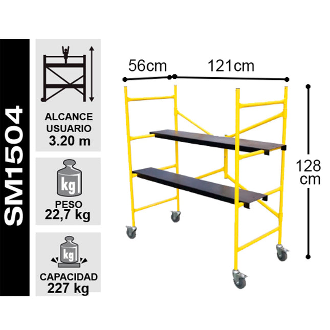 ANDAMIO ACERO PLEGABLE MINI 227kg (Modelo: SM1504)